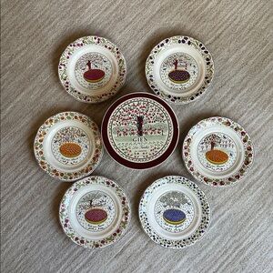 Les Tartes Dessert Plate Set By GIEN FRANCE CRATE & BARREL 7.75" SET OF 6